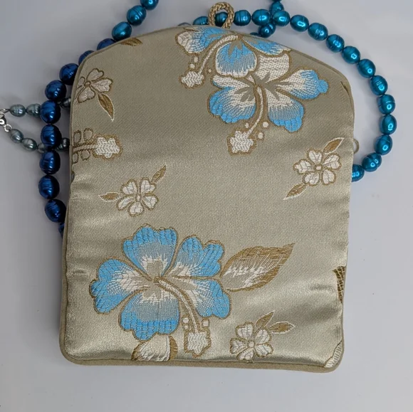 Honora Pearl Necklace Teal Navy Blue Aqua Ombre Freshwater Pearls Sterling 925 - Picture 6 of 8